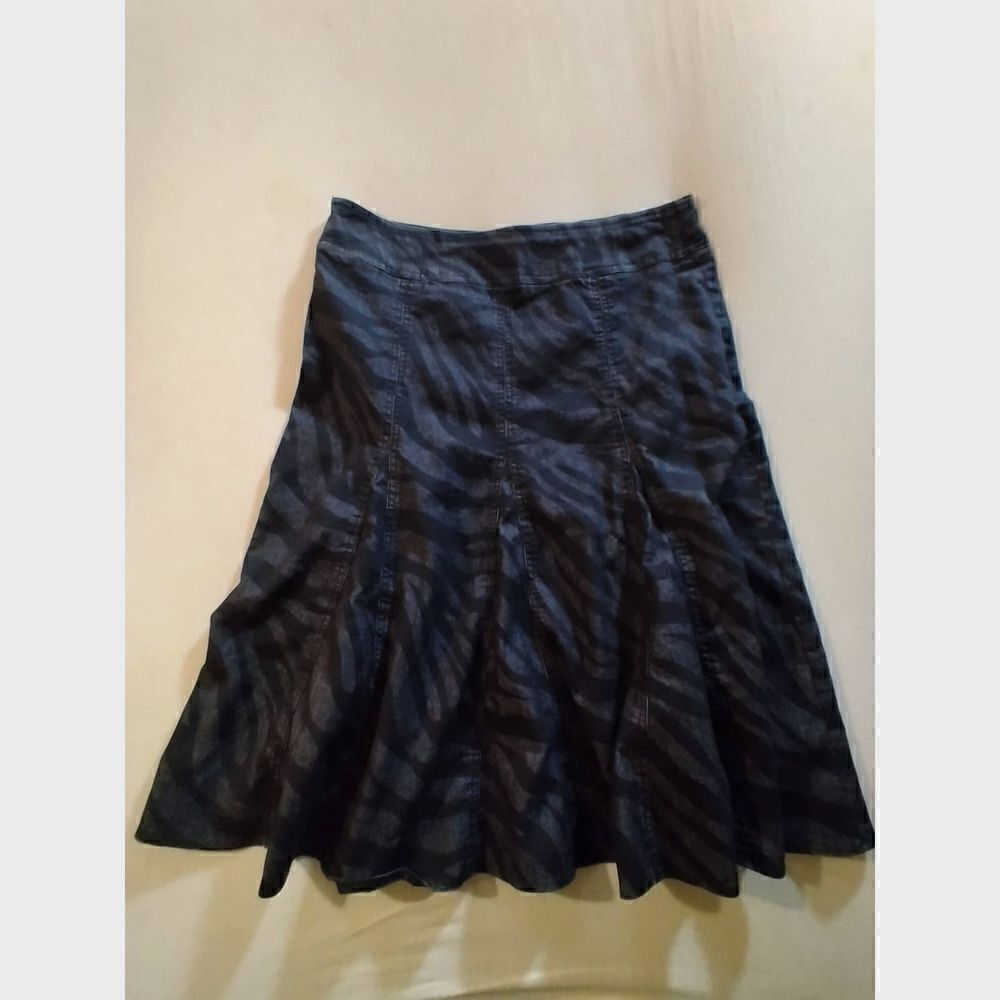SANDRO COTTON BLEND ZEBRA PRINT PLEATED MIDI SKIRT SIZE 10